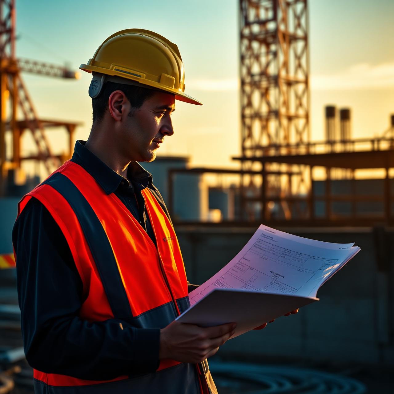 Hiscope engineer reviewing site blueprints